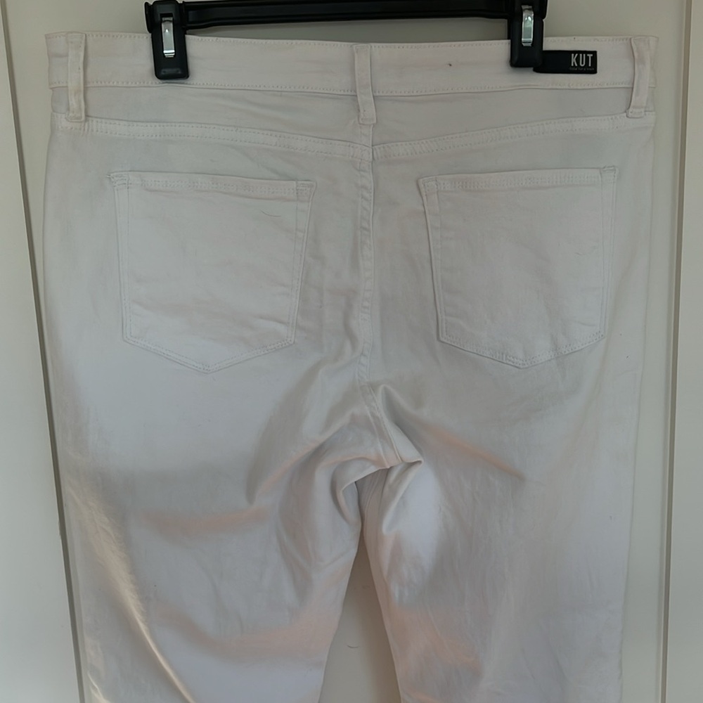 🕶️Kut from the Kloth Stella High Rise Fab Ab Flare Size 16 Optic White - Picture 7 of 9
